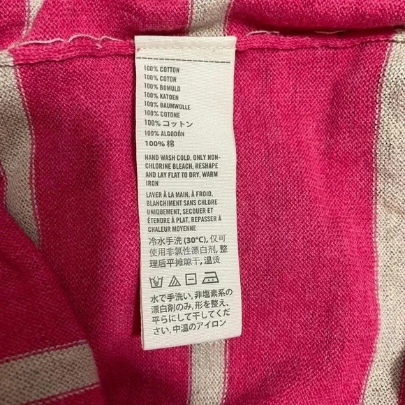 Abercrombie & Fitch Pink Striped Cardigan Top Knit Tie Front Women's Small Logo - Picture 4 of 7